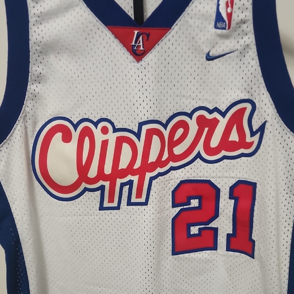 Vintage LA Clippers Script Jersey #21 White NBA Nike Throwback - Picture 5 of 10